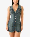 True Religion Women's Fitted Denim Vest Dress In Amestoy