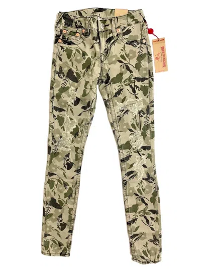 True Religion Women's Garden Camo Distressed Skinny Jeans In Green