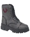 True Religion Women's Gee Rhinestone Combat Boot In Black