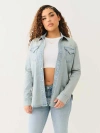 True Religion Denim Super T Shacket In Gray