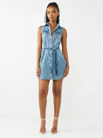 True Religion Women's Georgia Qt Sleeveless Dress In Blue