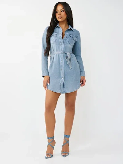 True Religion Women's Georgia Shirt Dress In Blue
