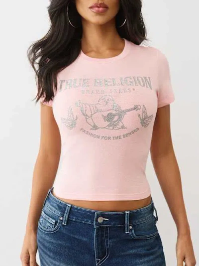True Religion Women's Glitter Butterfly Baby T-shirt In Pink
