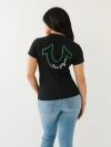 True Religion Women's Glitter Hs Tr Logo T-shirt In Black