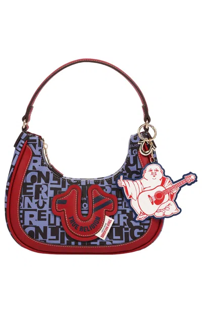 True Religion Women's Graphic Horseshoe Hobo Bag In Navy In Blue
