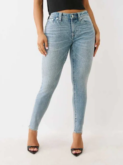 True Religion Women's Halle Mid Rise Super Skinny Jean In Blue