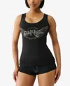 TRUE RELIGION WOMEN'S HERITAGE CLASSIC TANK SCOOP NECK TOP