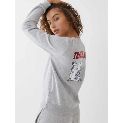 True Religion Women's Heritage Crewneck Sweatshirt In Gray