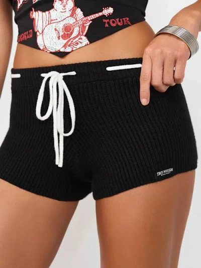 True Religion Women's Heritage Crochet Mini Short In Black