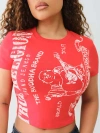 True Religion Logo Cotton Graphic Baby Tee In Orange