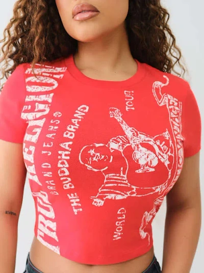 TRUE RELIGION WOMEN'S HERITAGE LOGO BABY T-SHIRT