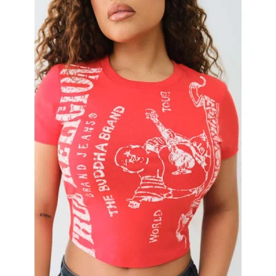 True Religion Women's Heritage Logo Baby T-shirt In Red