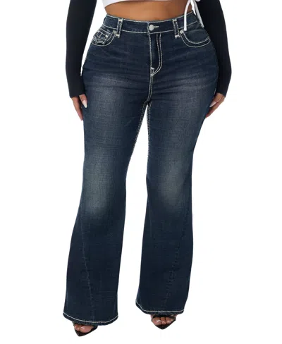 True Religion Women's High-waisted Flare Denim Jeans In Blue