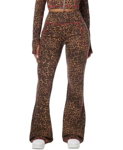 True Religion Women's High-waisted Leopard Print Bootcut Leggings In Animal Print