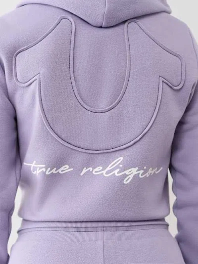 True Religion Women's Horseshoe Applique Zip Hoodie In Purple