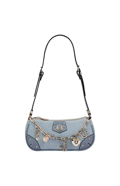 True Religion Women's Horseshoe Chain Denim Shoulder Bag In Blue