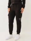 True Religion Women's Iridescent Logo Cargo Jogger In Black