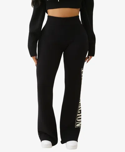 True Religion Women's Jacquard Relaxed Sweatpants In Black