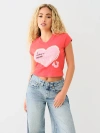 True Religion Women's J'adore Mon Heart Baby T-shirt In Pink