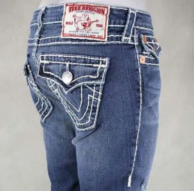 Pre-owned True Religion Women's Jeans Billy Super T Med Laredo White Stitch 10572nbt2