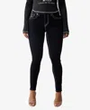 True Religion Women's Jennie Big T Skinny Flap Jeans In Black Rinse