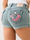 True Religion Women's Jennie ‘i Love ' Rolled Short In Blue