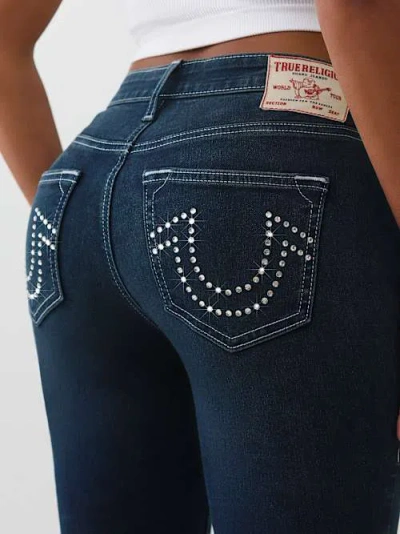 True Religion Women's Jennie Mid Rise Crystal Curvy Skinny Jean In Multi