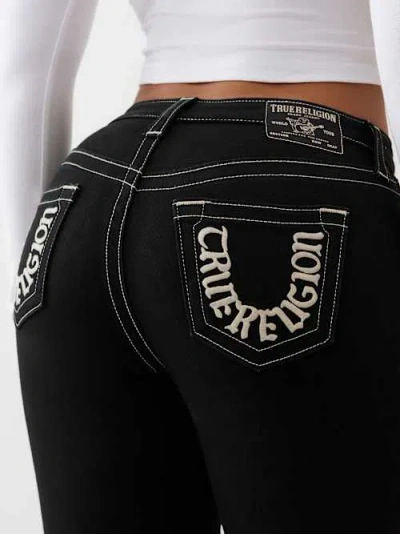 True Religion Women's Jennie Mid Rise Curvy Skinny Jean In Black