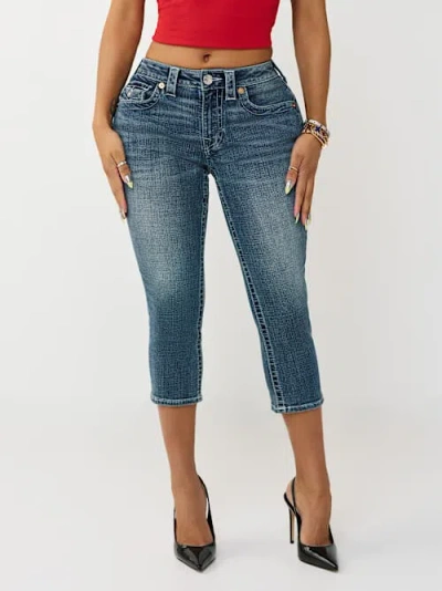 True Religion Jennie Curvy Capri Jeans In Blue