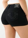 True Religion Women's Jennie Mid Rise Rolled Curvy Short In Black