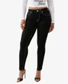 True Religion Women's Jennie Mid Rise Skinny Flap Jeans In Black