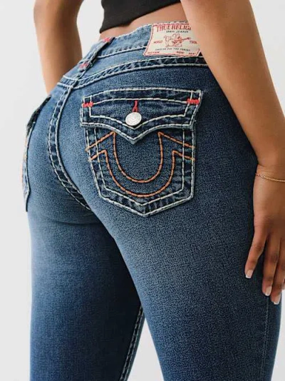 True Religion Women's Jennie Mid Rise Super T Curvy Skinny Jean