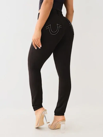 True Religion Women's Jennie Ponte Mid Rise Skinny Pant