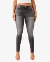 True Religion Becca Womens Contrast Trim Denim Bootcut Pants In Charcoal
