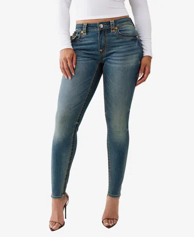 True Religion Women's Jennie Skinny Super T Flap Jeans In Blue