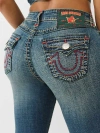 True Religion Women's Jennie Super T Flap Mid Rise Curvy Skinny Jean