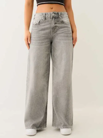 True Religion Women's Jessie Mid Rise Baggy Jean In Gray