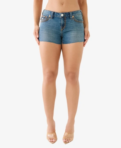 True Religion Women's Joey Cut Off Denim Short In Marina