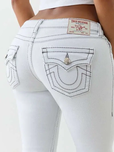 True Religion Women's Joey Low Rise Big T Flare Jean