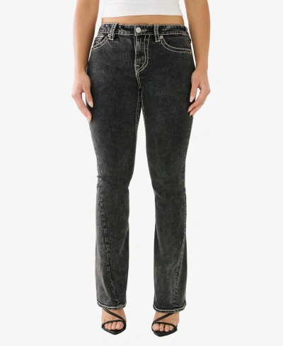 True Religion Women's Joey Low Rise Big T Flare Jeans In Black Wash