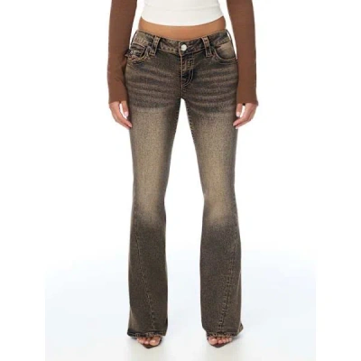 True Religion Women's Joey Low Rise Brown Flap Flare Jean