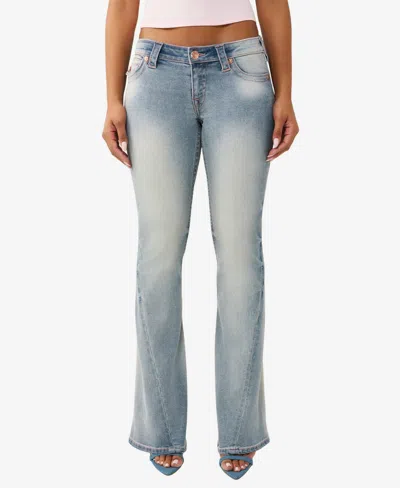 True Religion Joey Low Rise Flare Leg Jeans In Blue