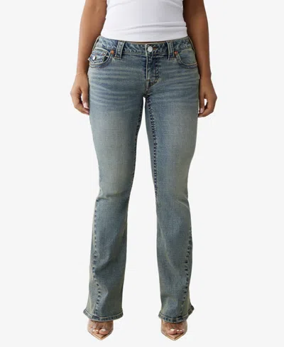 True Religion Women's Joey Low Rise Flare Flap Jeans In Medium Vintage