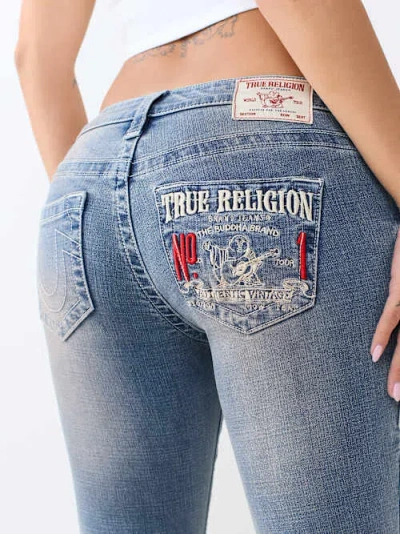 True Religion Women's Joey Low Rise Flare Jean In Blue