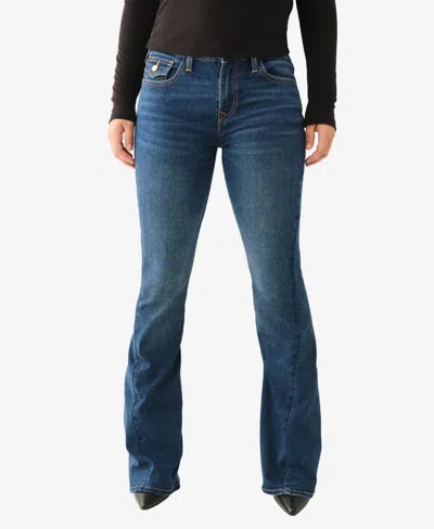 True Religion Women's Joey Mid Rise Flap Flare Jeans In Blue