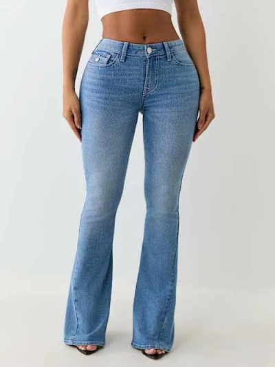 True Religion Women's Joey Mid Rise Flare Jean In Blue