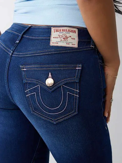 True Religion Women's Joey Mid Rise Flare Jean In Blue