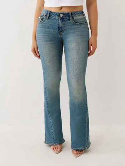 True Religion Women's Joey Mid Rise Flare Jean In Blue