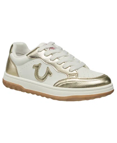 True Religion Women's Karlie Court Sneaker In Gold White