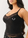 True Religion Women's Lace Crystal Horseshoe Cami In Black